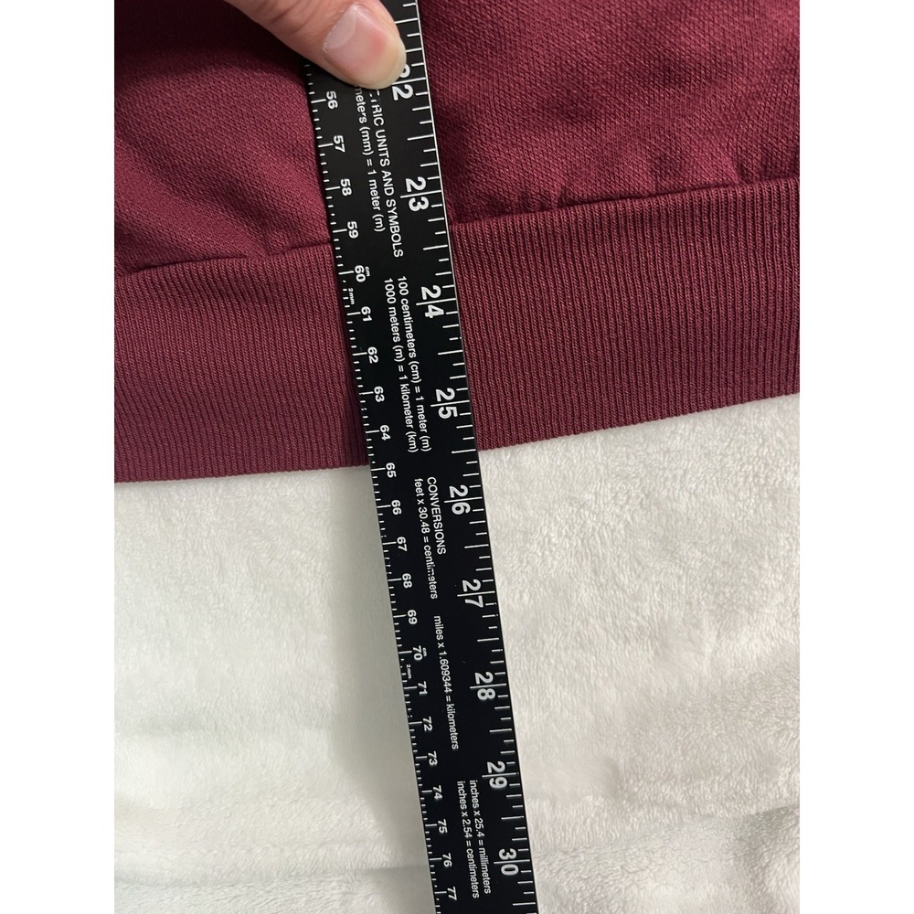 Basic Editions Burgundy Collared Pullover Sweatshirt Bear Graphic Women's L Fall - Picture 9 of 12
